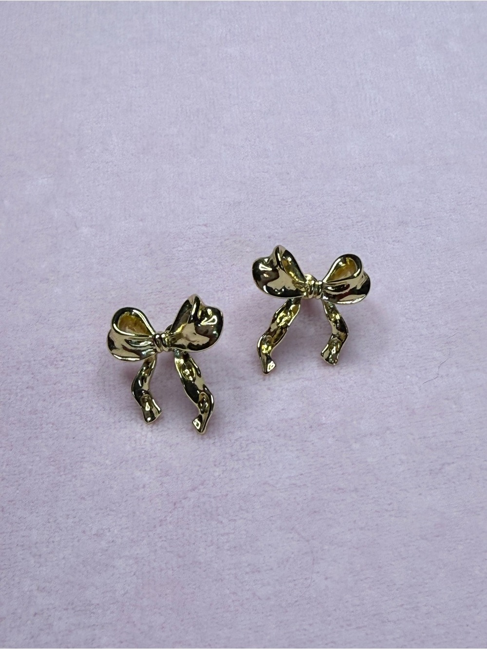 Gold Bow Drop Earrings - Women's Jewelry - Picture 2 of 2